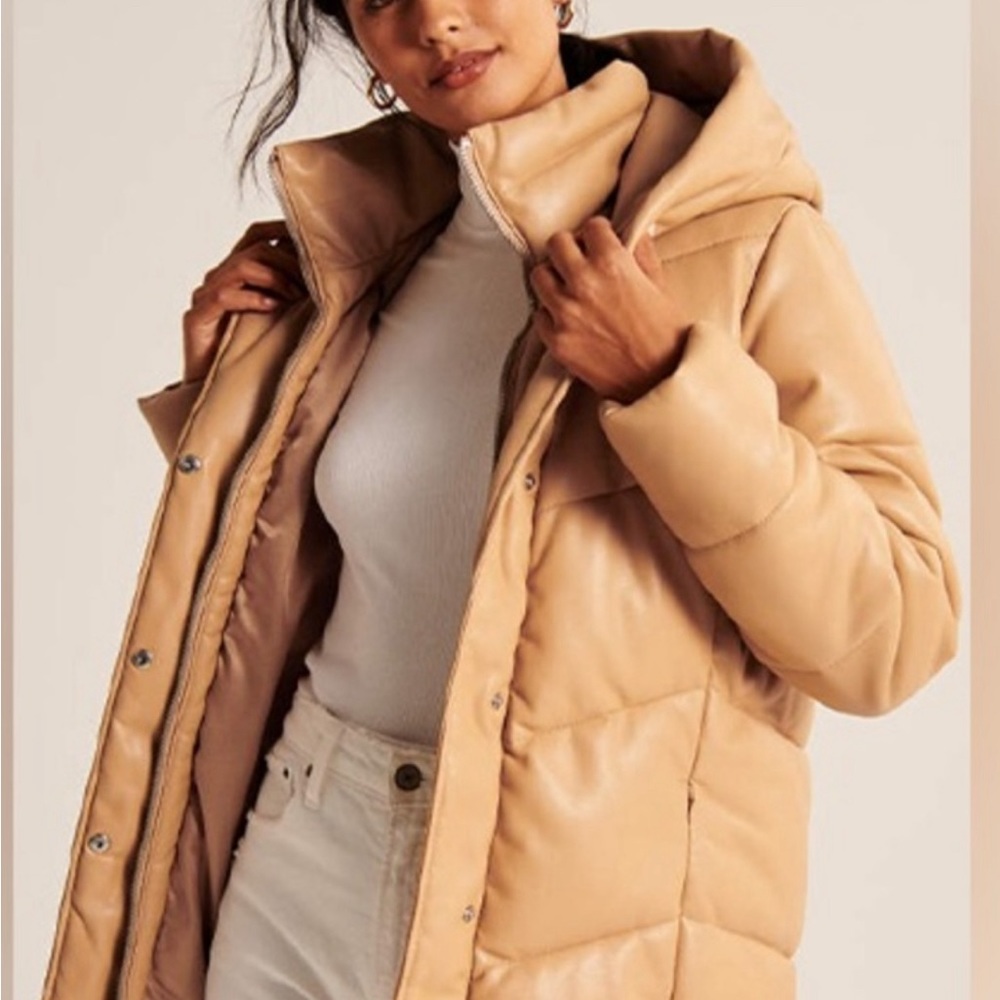 Abercrombie &Fitch vegan leather puffer.